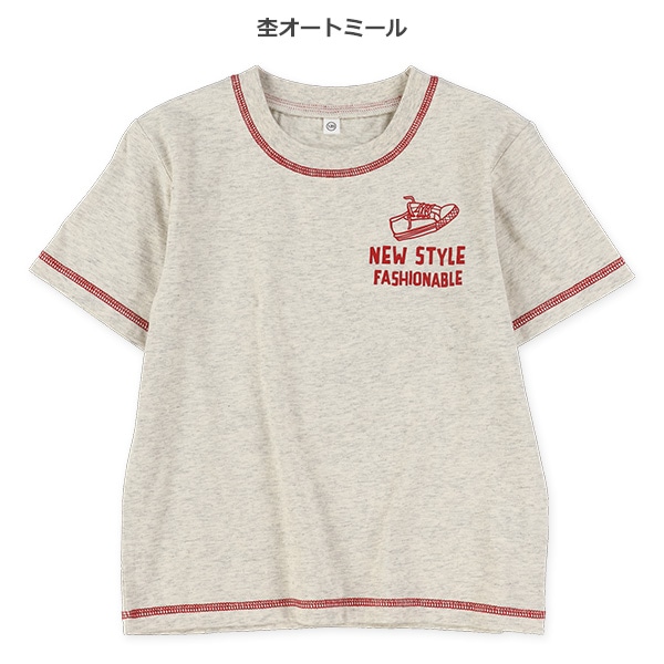 ロゴスニーカープリント半袖Tシャツ