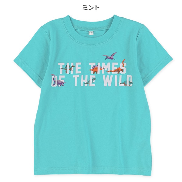 ロゴ恐竜プリント半袖Tシャツ
