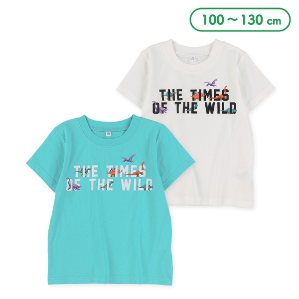 ロゴ恐竜プリント半袖Tシャツ