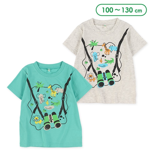 アニマル双眼鏡半袖Tシャツ