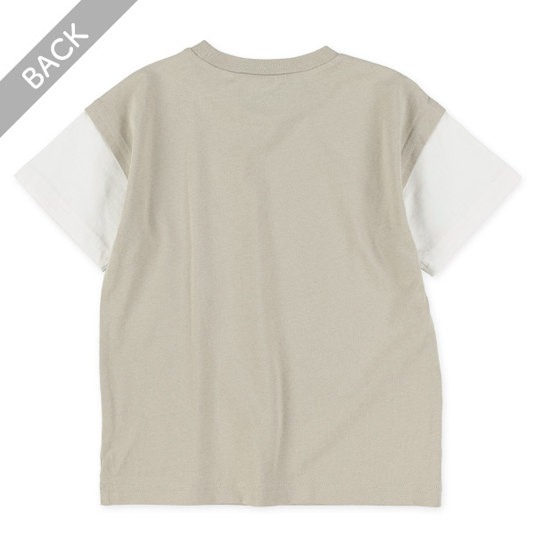 袖レイヤード風半袖Tシャツ