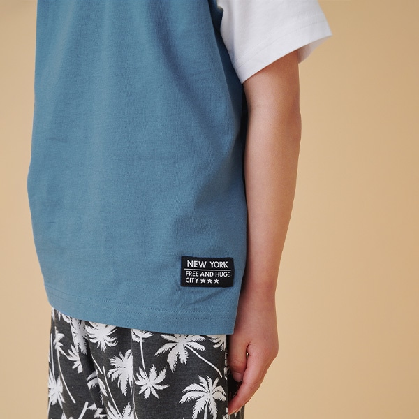 袖レイヤード風半袖Tシャツ
