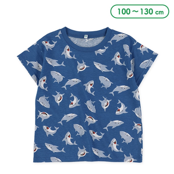 サメ総柄半袖Tシャツ
