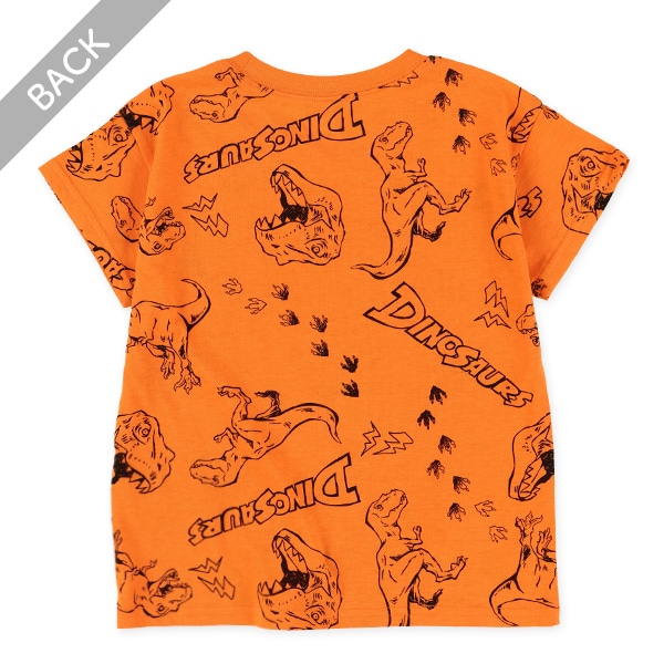 恐竜線描き総柄半袖Tシャツ