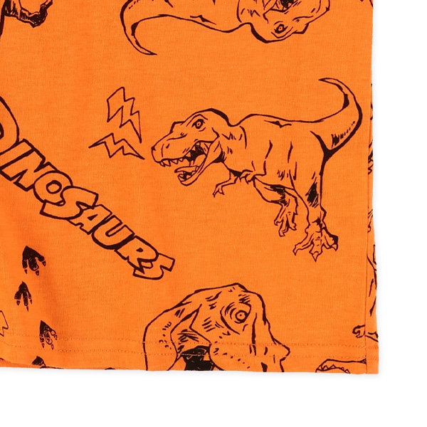 恐竜線描き総柄半袖Tシャツ