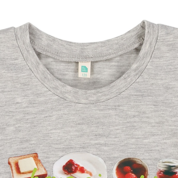 食べ物転写プリント半袖Tシャツ