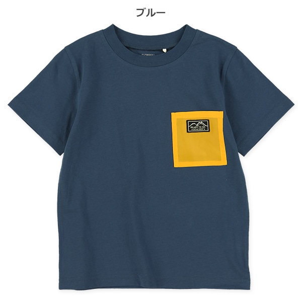 配色ポケット付き半袖Tシャツ