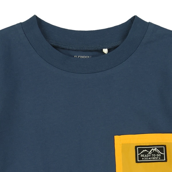 配色ポケット付き半袖Tシャツ