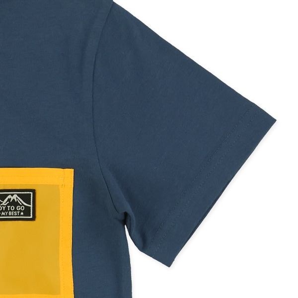 配色ポケット付き半袖Tシャツ