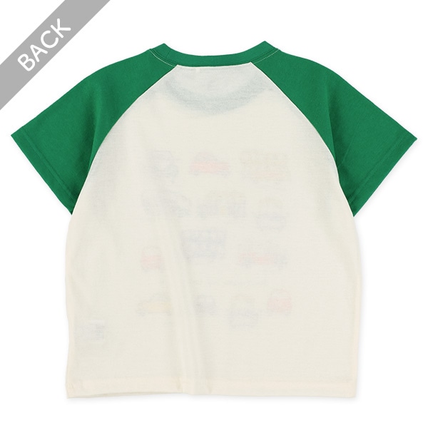 天竺くるまプリントラグラン半袖Tシャツ