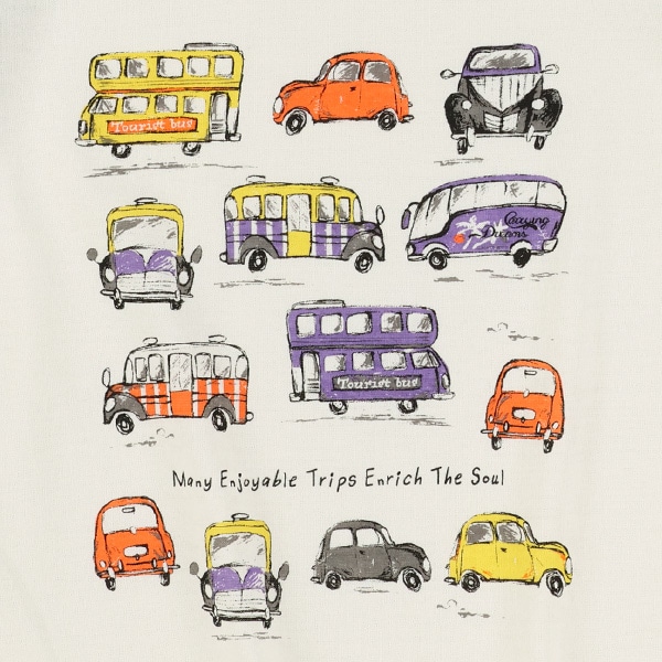 天竺くるまプリントラグラン半袖Tシャツ