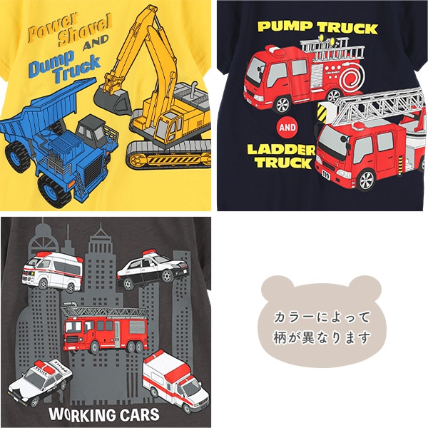 はたらくくるまビッグプリント半袖Tシャツ