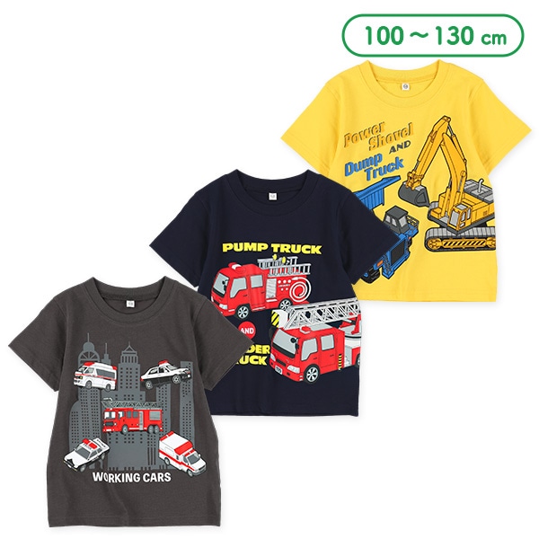 はたらくくるまビッグプリント半袖Tシャツ