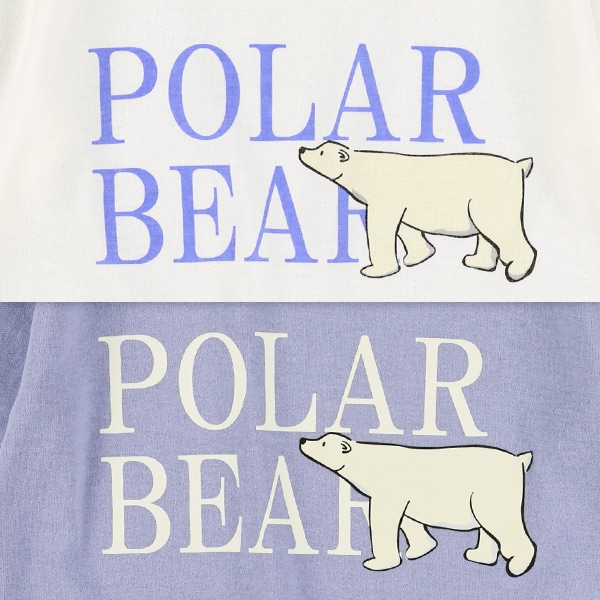 白くまロゴプリント半袖Tシャツ
