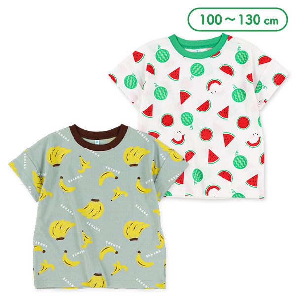 野菜フルーツ総柄半袖Tシャツ