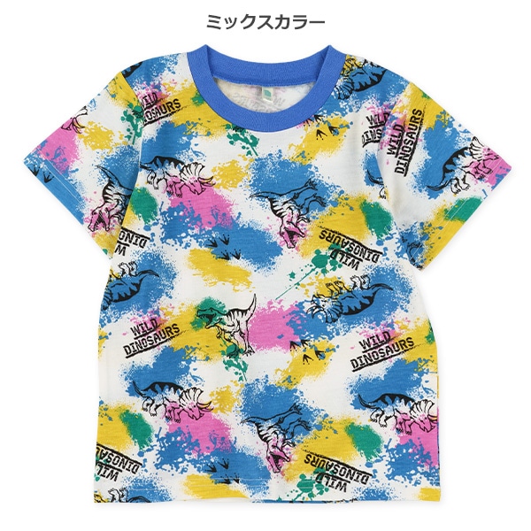 ペイント恐竜半袖Tシャツ