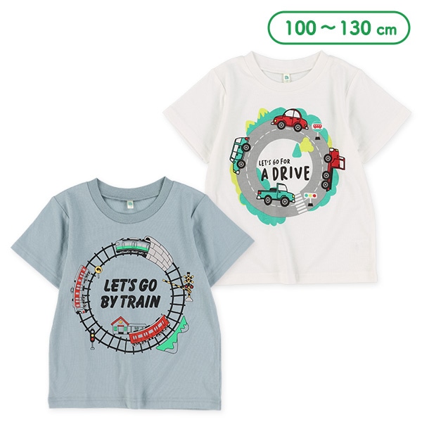 線路サークルプリント半袖Tシャツ