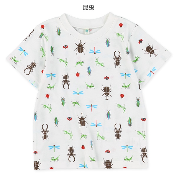 いぬ・昆虫総柄半袖Tシャツ
