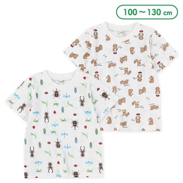 いぬ・昆虫総柄半袖Tシャツ