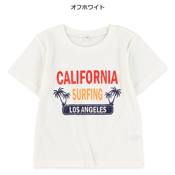 ビーチロゴプリント半袖Tシャツ