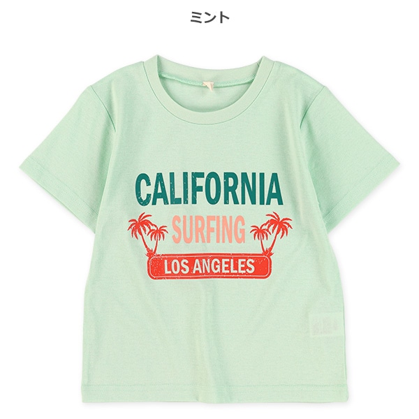 ビーチロゴプリント半袖Tシャツ