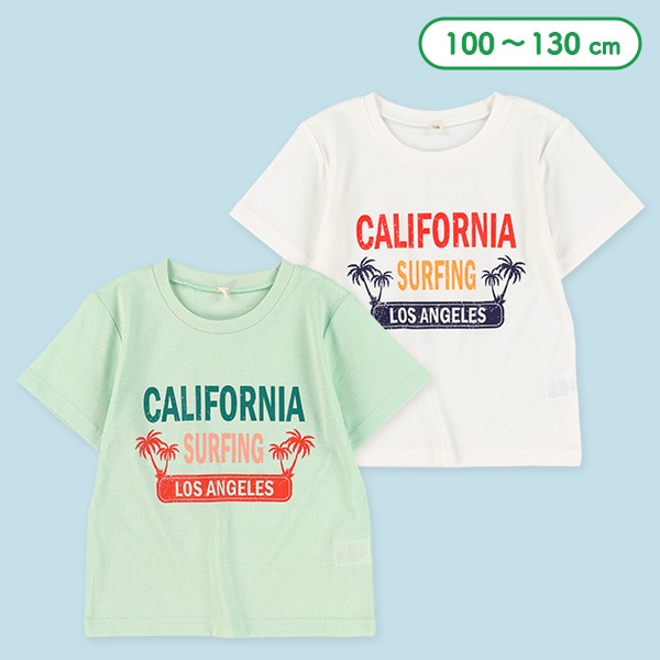 ビーチロゴプリント半袖Tシャツ