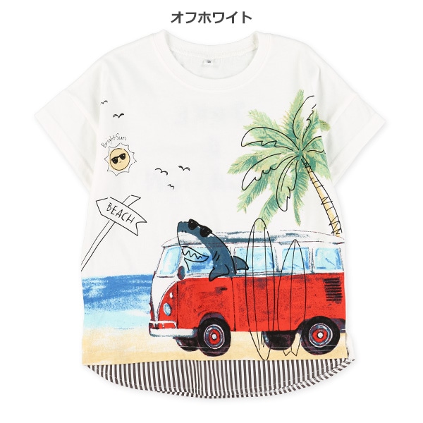 サメドライバードロップショルダー半袖Tシャツ