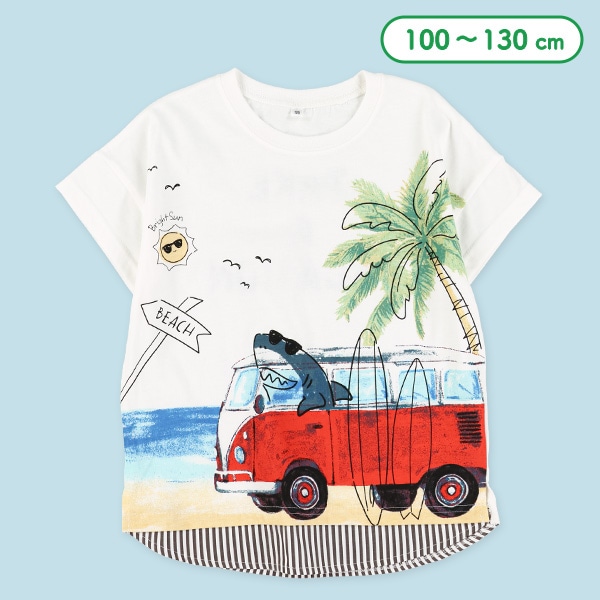 サメドライバードロップショルダー半袖Tシャツ