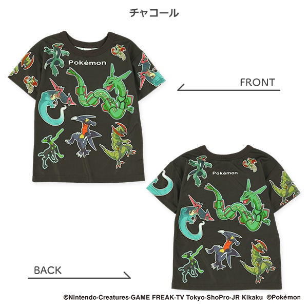 ポリエステルメッシュ総柄半袖Tシャツ（ポケモン）
