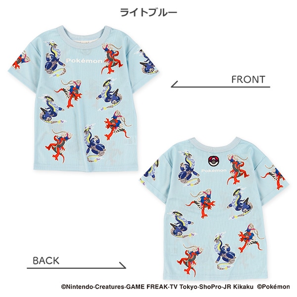 ポリエステルメッシュ総柄半袖Tシャツ（ポケモン）