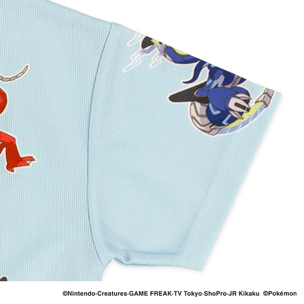 ポリエステルメッシュ総柄半袖Tシャツ（ポケモン）