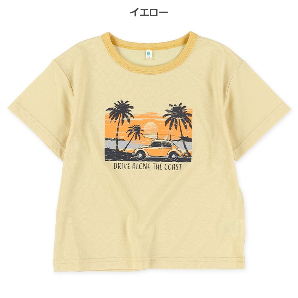 ビーチくるまプリント半袖Tシャツ