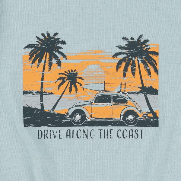 ビーチくるまプリント半袖Tシャツ