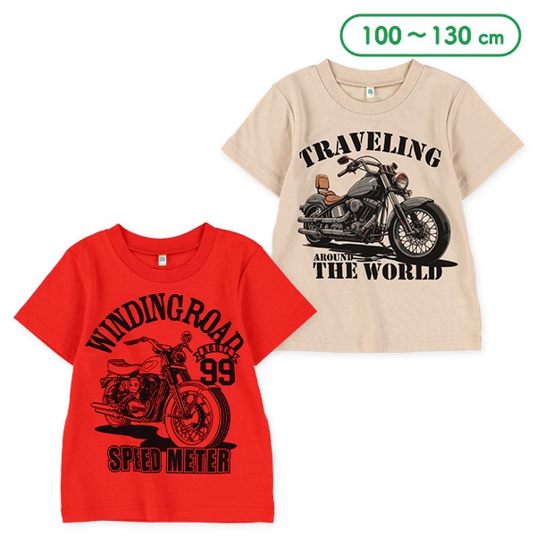 バイクロゴプリント半袖Tシャツ