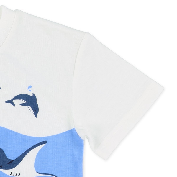 恐竜・海の生き物プリント半袖Tシャツ