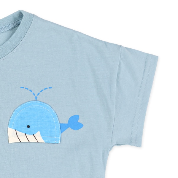 生き物ポケットドロップショルダー半袖Tシャツ