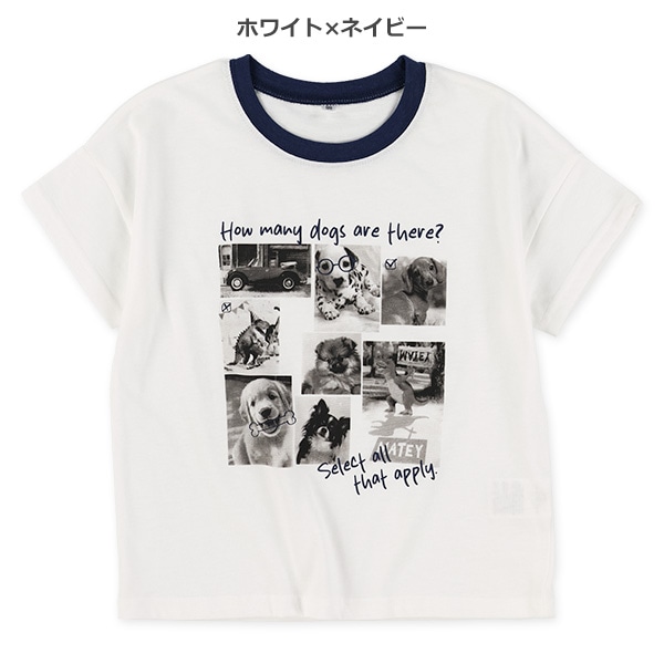 アニマルパネルドロップショルダーTシャツ