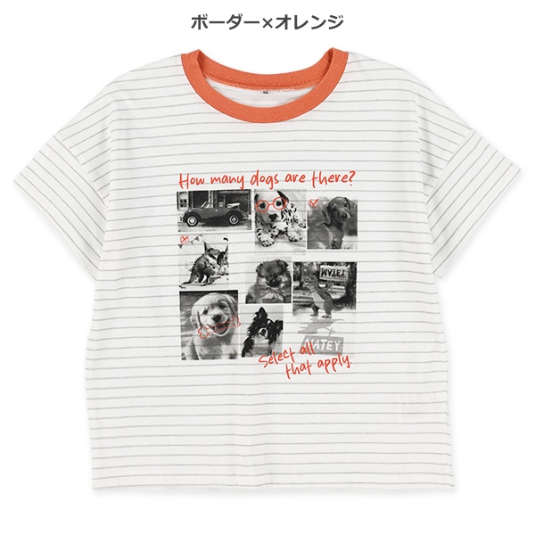 アニマルパネルドロップショルダーTシャツ