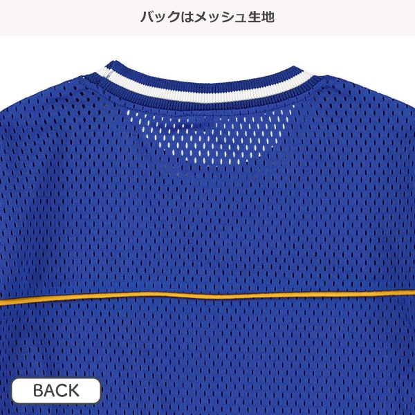 ショート丈メッシュ切り替えビッグシルエット半袖Tシャツ