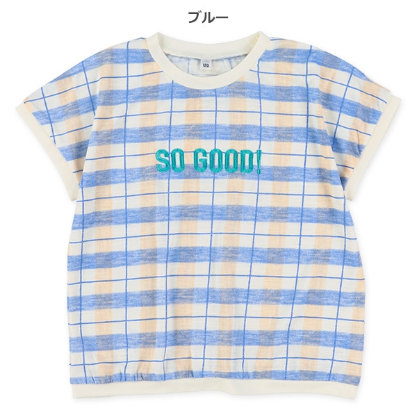 スラブ刺繍半袖Tシャツ