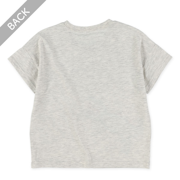 異素材アップリケ半袖Tシャツ