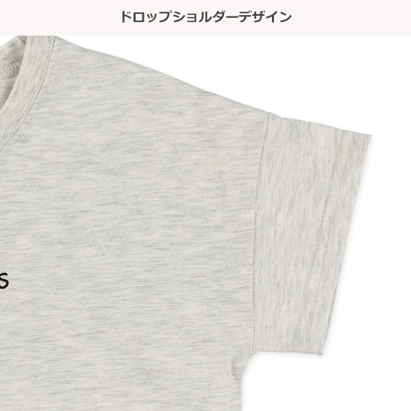 異素材アップリケ半袖Tシャツ