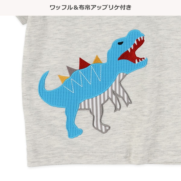 異素材アップリケ半袖Tシャツ