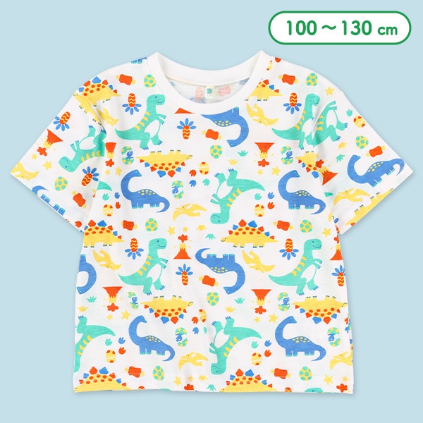 カラフル恐竜半袖Tシャツ