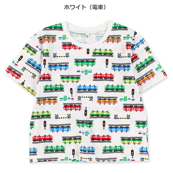 電車・汽車カラフル半袖Tシャツ