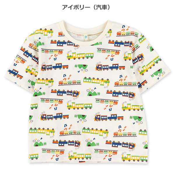 電車・汽車カラフル半袖Tシャツ