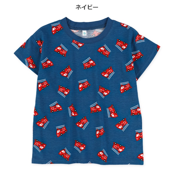 消防車総柄ビッグ半袖Tシャツ