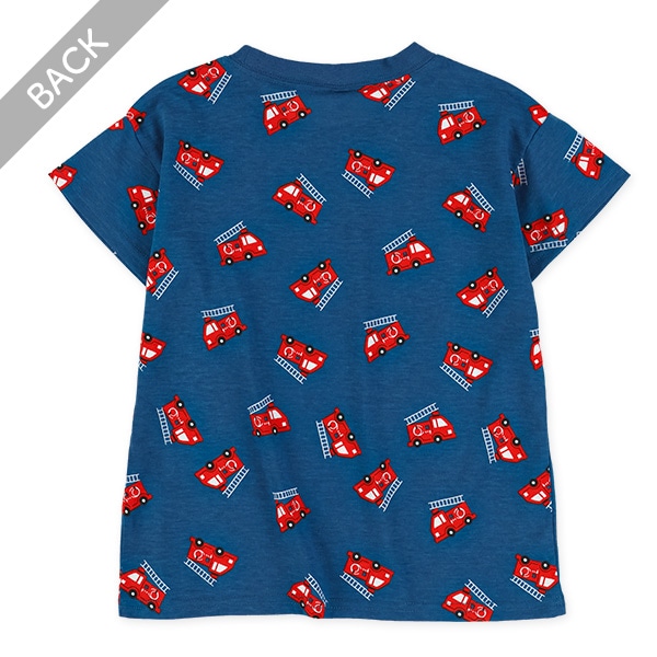 消防車総柄ビッグ半袖Tシャツ