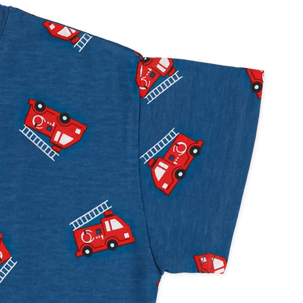 消防車総柄ビッグ半袖Tシャツ