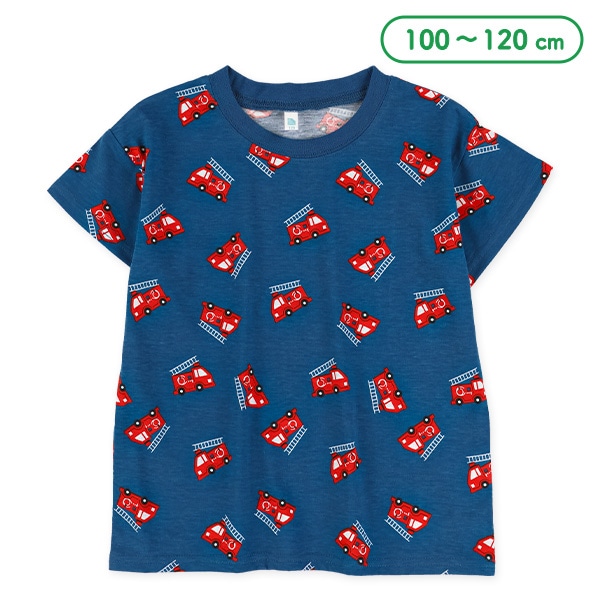 消防車総柄ビッグ半袖Tシャツ